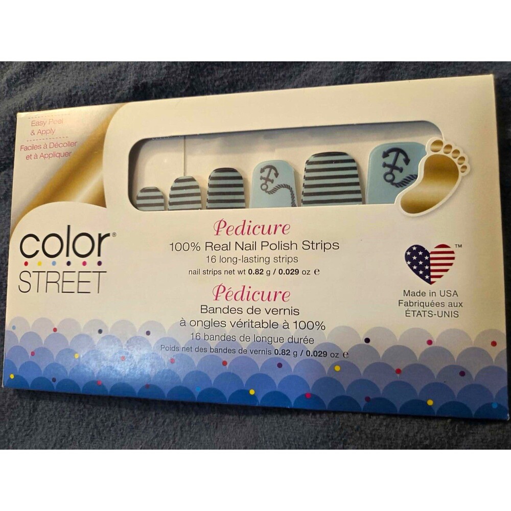 Color Street Pedicure Nail Polish Strips Anchors Aweigh 0.029oz